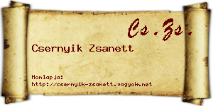 Csernyik Zsanett névjegykártya